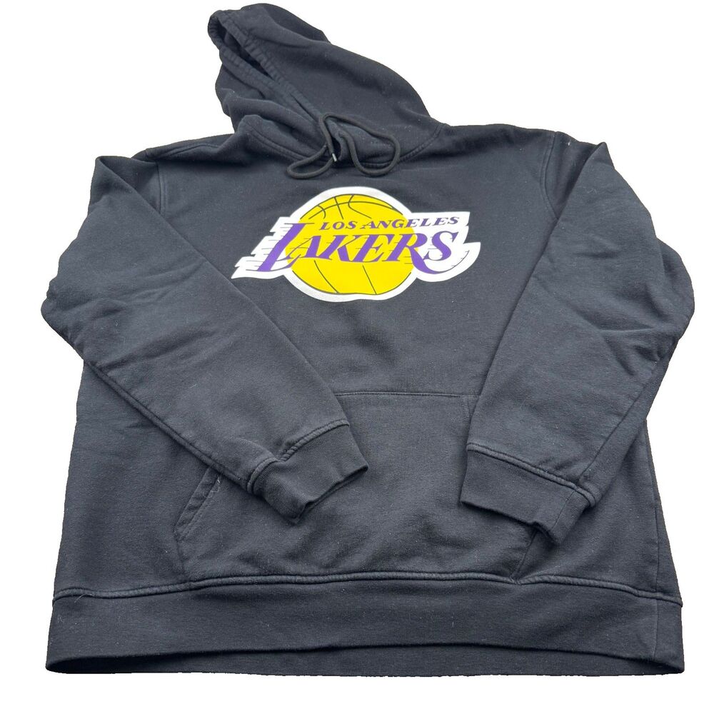 Los Angeles Lakers Black NBA Hoodie Ultra Game Chenille Letters Size Large
